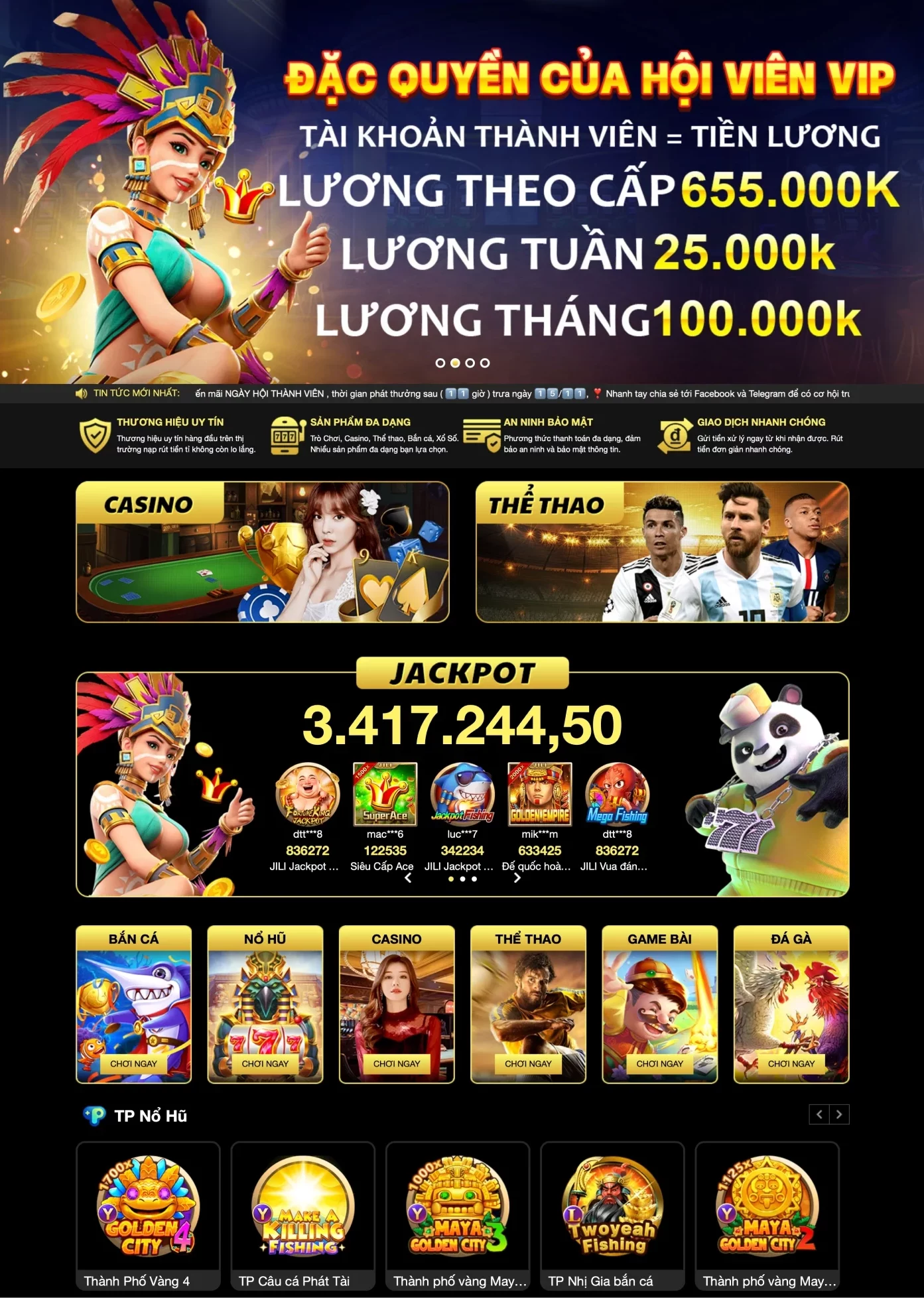 Win55 casino banner trên máy tính